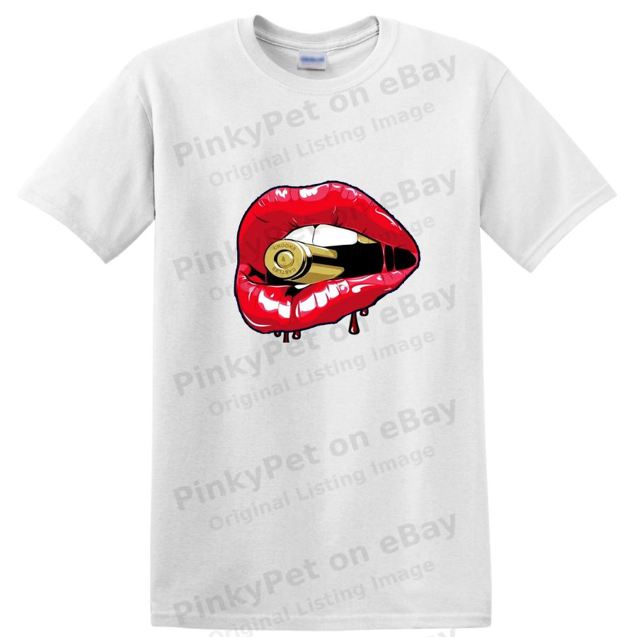 Bullet Lip Art Graphic T Shirt for Edgy Fashion Lovers - Cute Tee