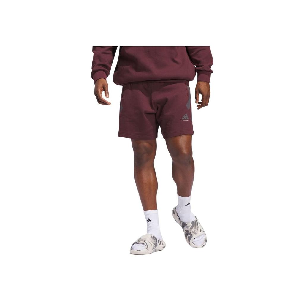 Adidas SS25 Comfortable Sports Lace-Up Casual Shorts Unisex Shorts Aurora-Gem-Red JD6138