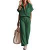 Spring Summer New Women's 2-piece Outfit, Short Sleeve Top + Casual Pants Matching Set, Fashion Casual Two Piece Suit