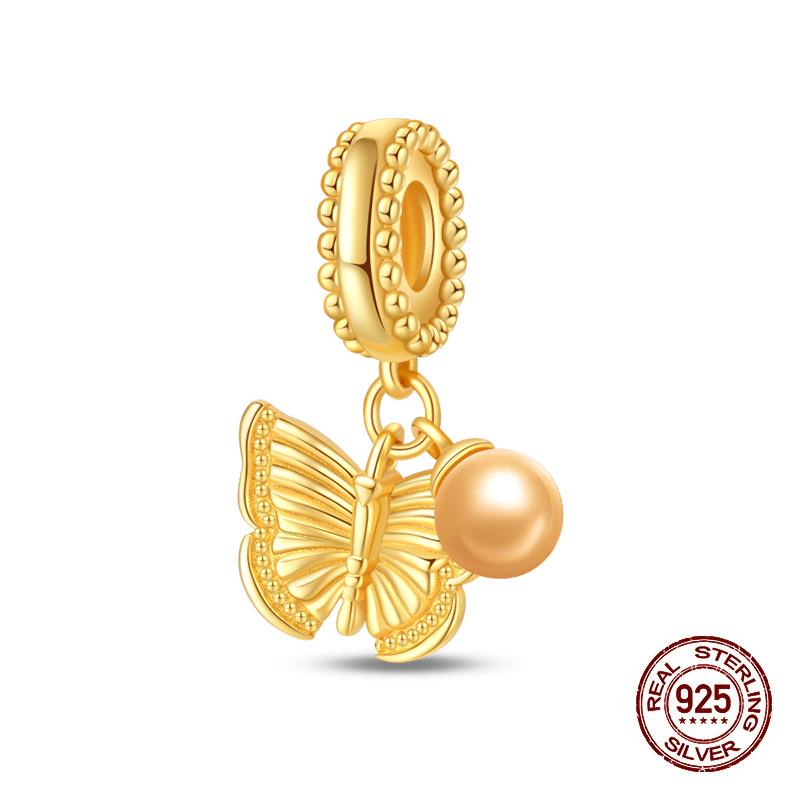 Original Charms Fixed Clamp Beads Copper Golden Bow Leopard Cat Dog Beads Fit Pendant Bracelet Women Jewelry Gifts