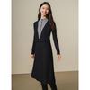 JZ ANNACOL Wool Blend Semi-Turtleneck Faux Two-Piece Mid-Length Dress
