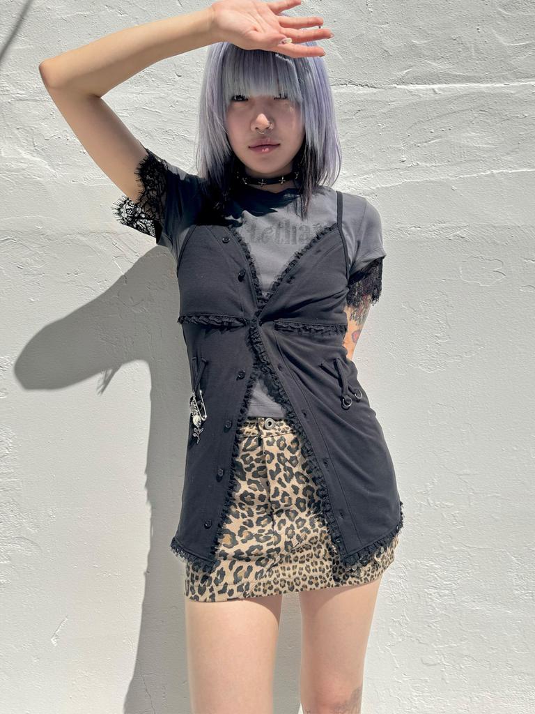 Seutillesseodi Leopard Flower Skirt
