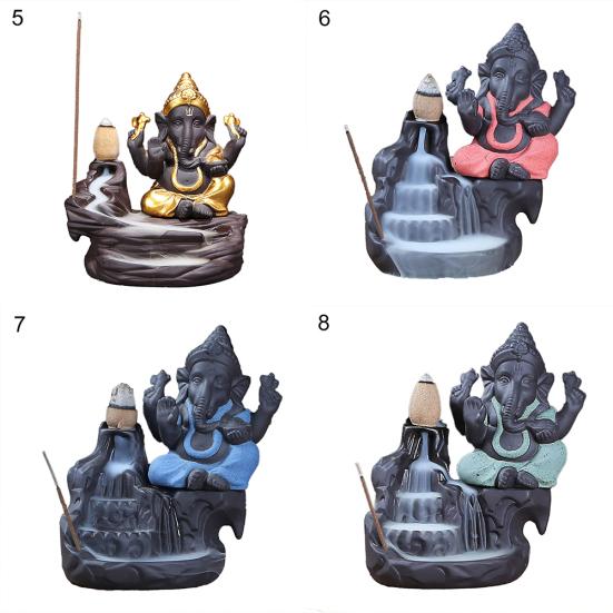 Indien Elefant Gott Ganesha Rückfluss Weihrauch Brenner Räuchergefäß Halter Geschenk Dekoration