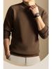 Herrenpullover aus 100 % reiner Wolle, dick gestrickt, Rundhalsausschnitt – warm, weich, bequeme Winter-Basisschicht (2025)