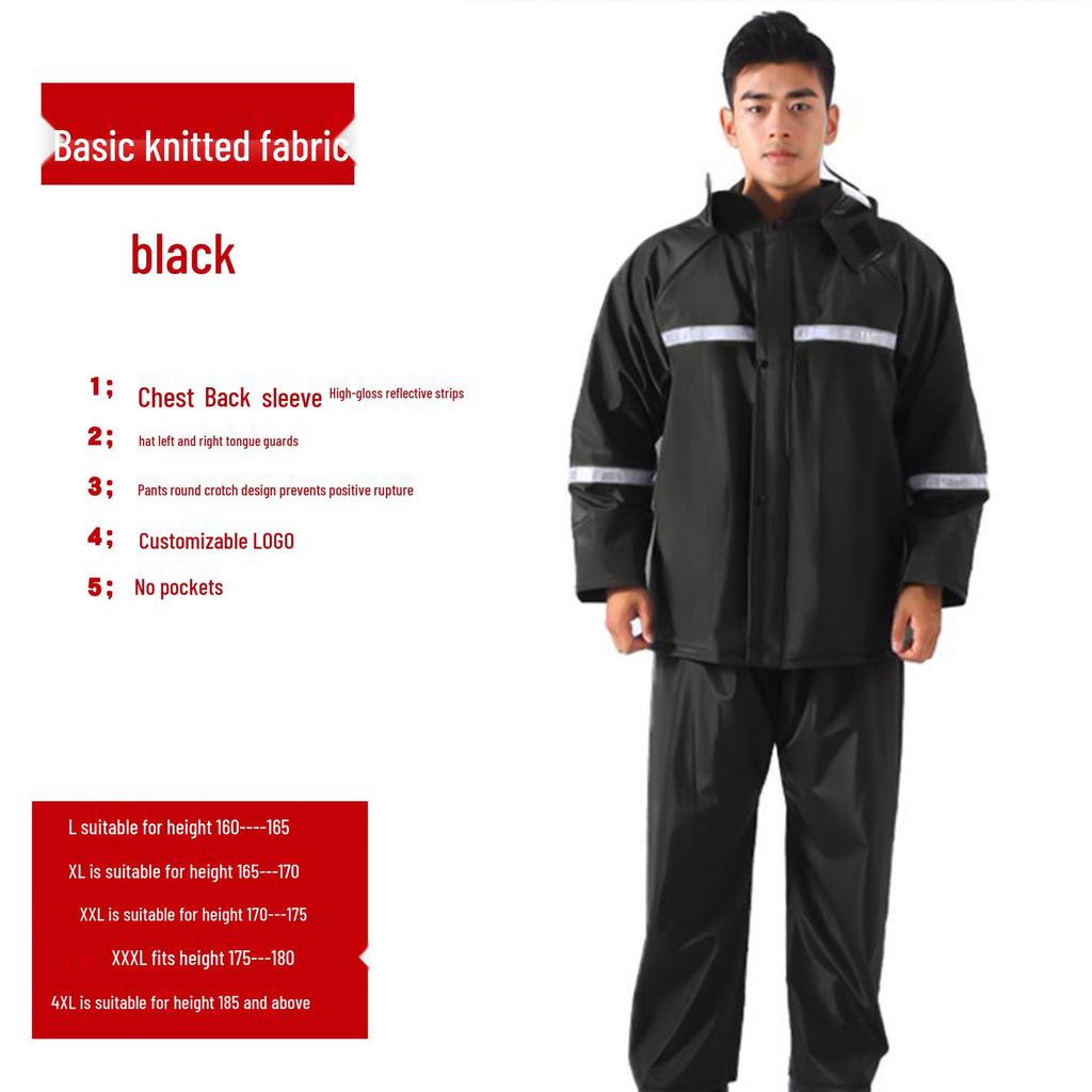 Reflective Raincoat and Pants Set for Electric Motorcycle Riding
