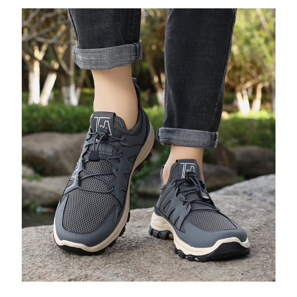 Men's Shoes, Sports Shoes, Summer New Breathable Running Shoes, Soft Soled Comfortable Thick Soled Shoes, Outdoor Wear-resistant Hiking Shoes