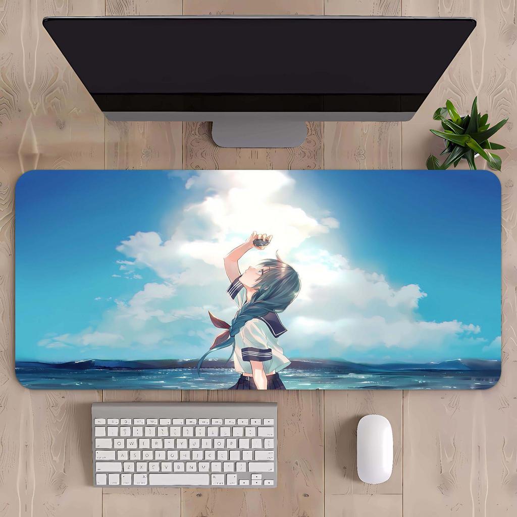 Extra Large Mountain Landscape Mouse Pad with Thickened Lock Edge for Office Desks