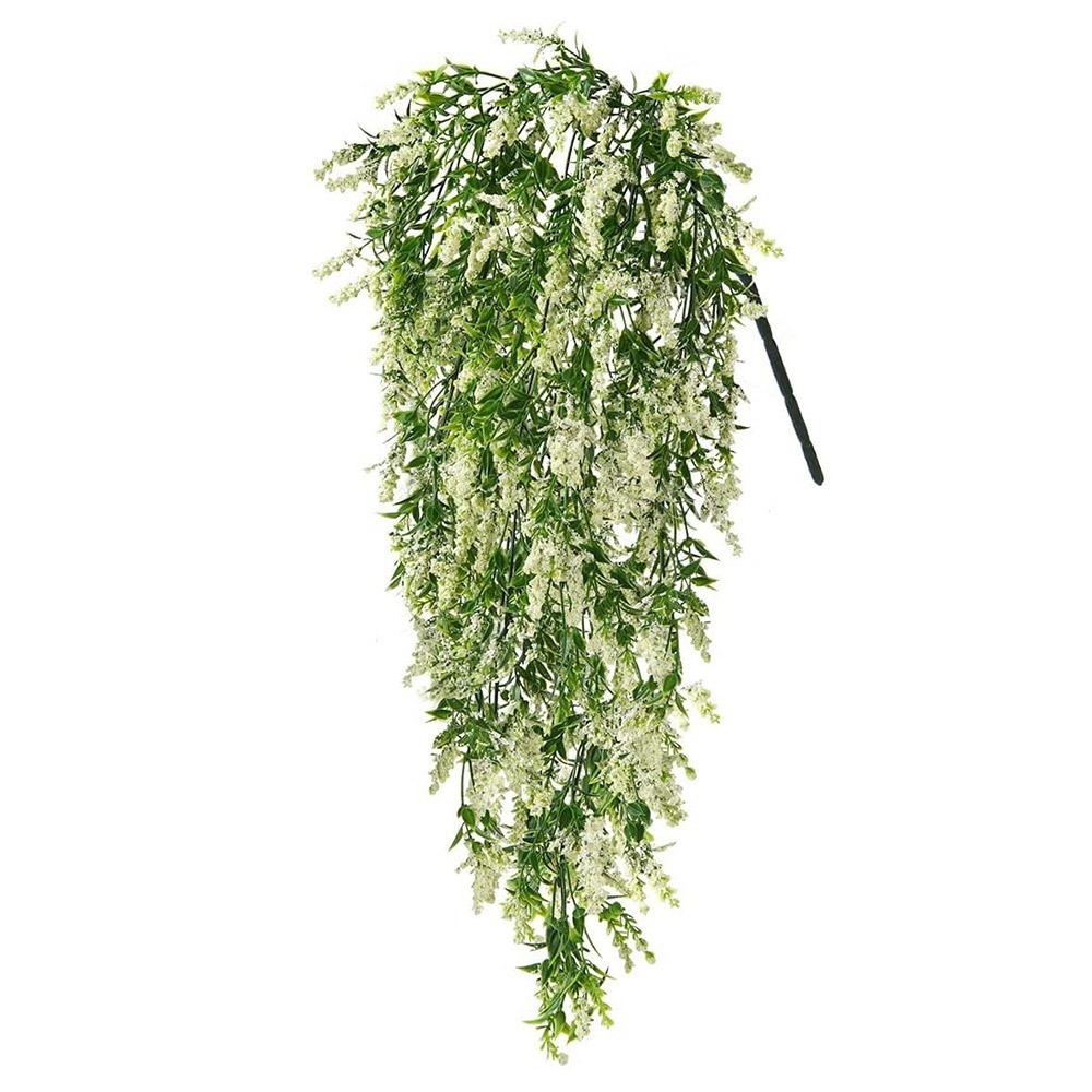 

Multicolor Artificial Wisteria Flower Garland Lavender Color DIY Artificial Hanging Vine Green Leaves Fake Flower Plant белый