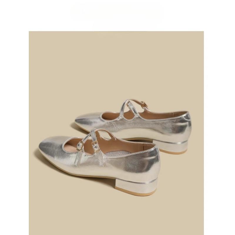 French Mary Jane Shoes Women's Head Silver Fairy Shoes Gentle Single Shoes 2025 New Spring British Style Small Leather Shoes