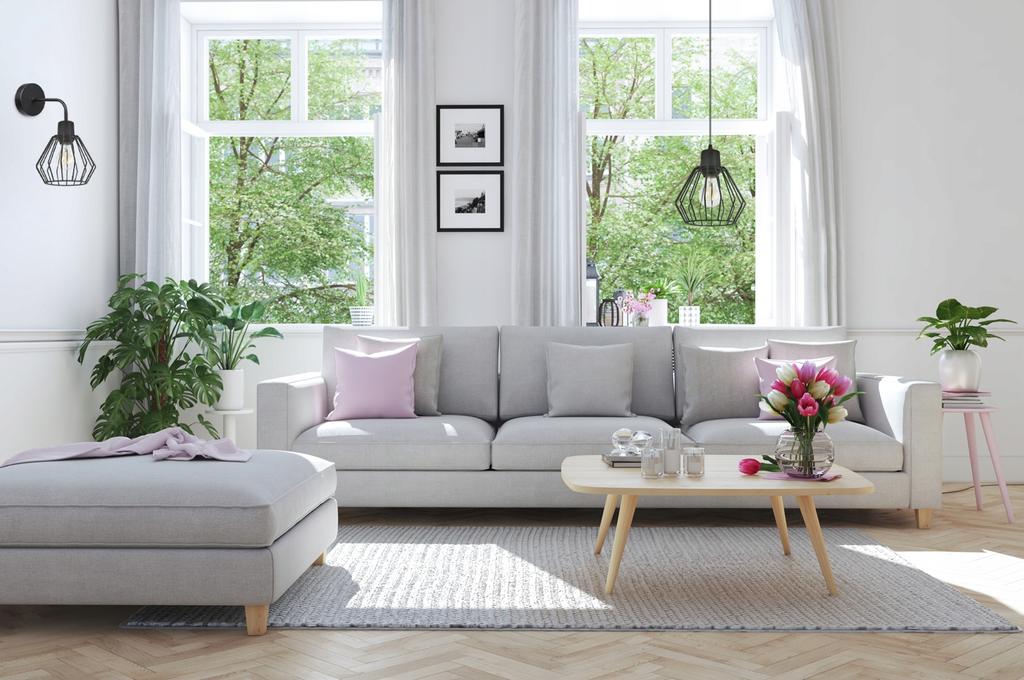 Hanging Lamp, Ceiling Chandelier, Wire Shade, Led