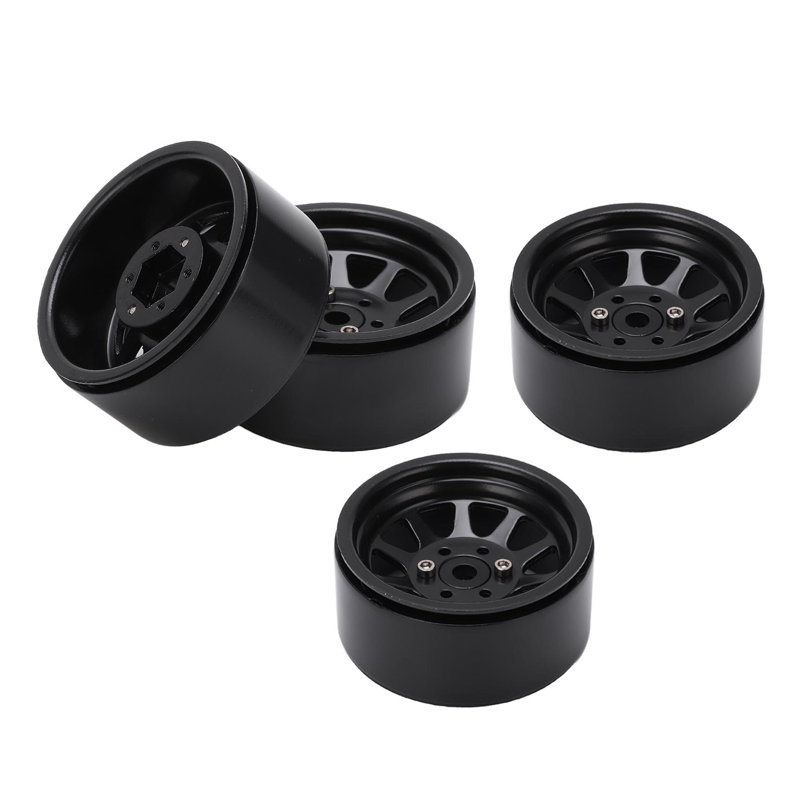 

4 шт. Металеві 1,9-дюймові колісні диски RC аксесуари для Axial SCX10 90046 1:10 RC ГусеничнийЧорний чорний