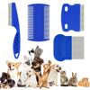 Pet Comb 4-Piece Set, Comb, Lice Removal Dense Tooth Comb, Lice Removal Comb, Tick Hook, Cleaning Pet Comb for Lice Removal,