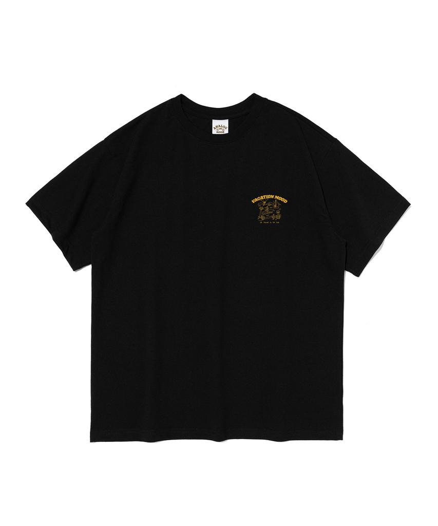 ANALOG MOOD Summer Vacation Mood Short Sleeve T-Shirt (Black)