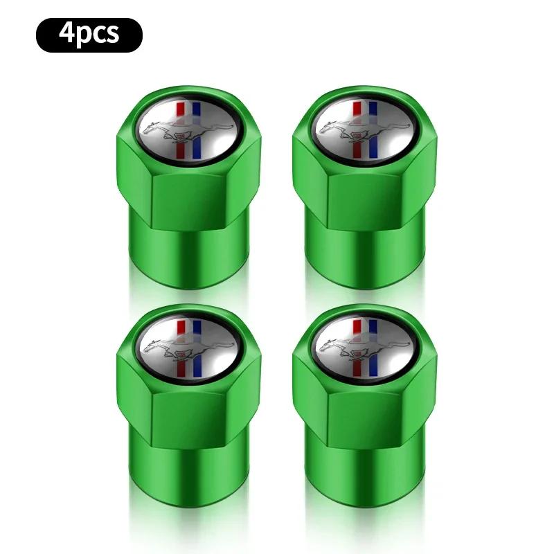 Car Sticker Ford 4Pcs Car Logo Metal Wheel Stem Covers Tire Valve Caps Decoration For Ford Mustang GT500 GT350 Cobra Shelby Focu