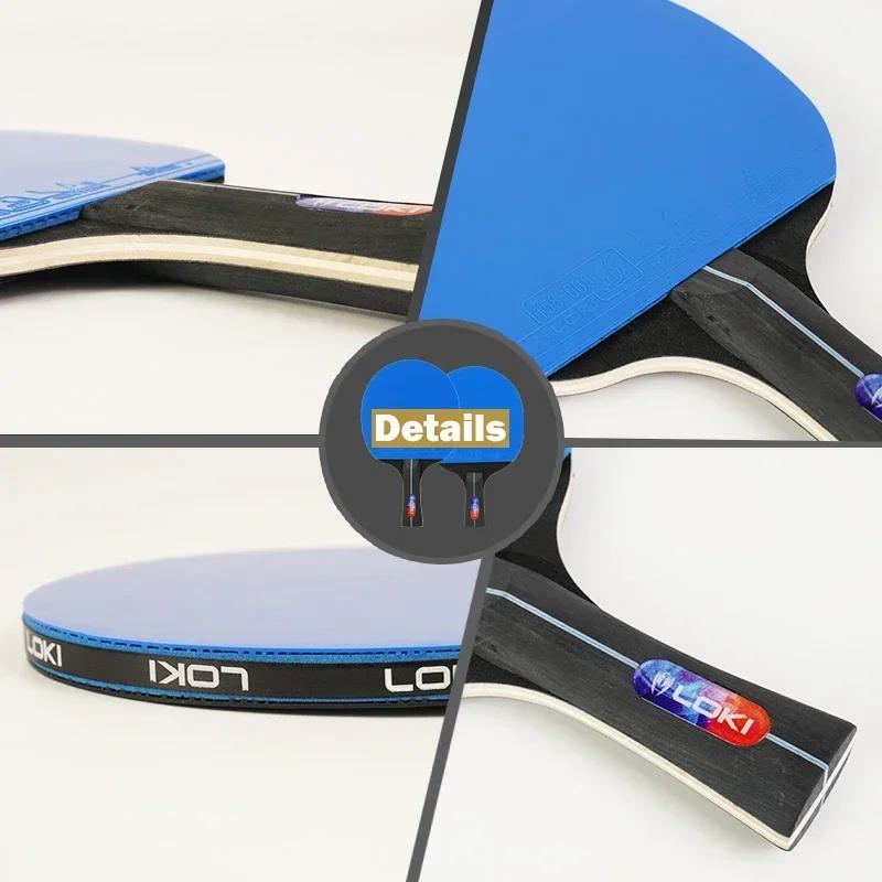 LOKI K5000 Tischtennis Schläger Set mit 2 Tischtennisbällen 2 RandSchutz & 1 Tischtennis Schläger Hülle für Anfänger Training