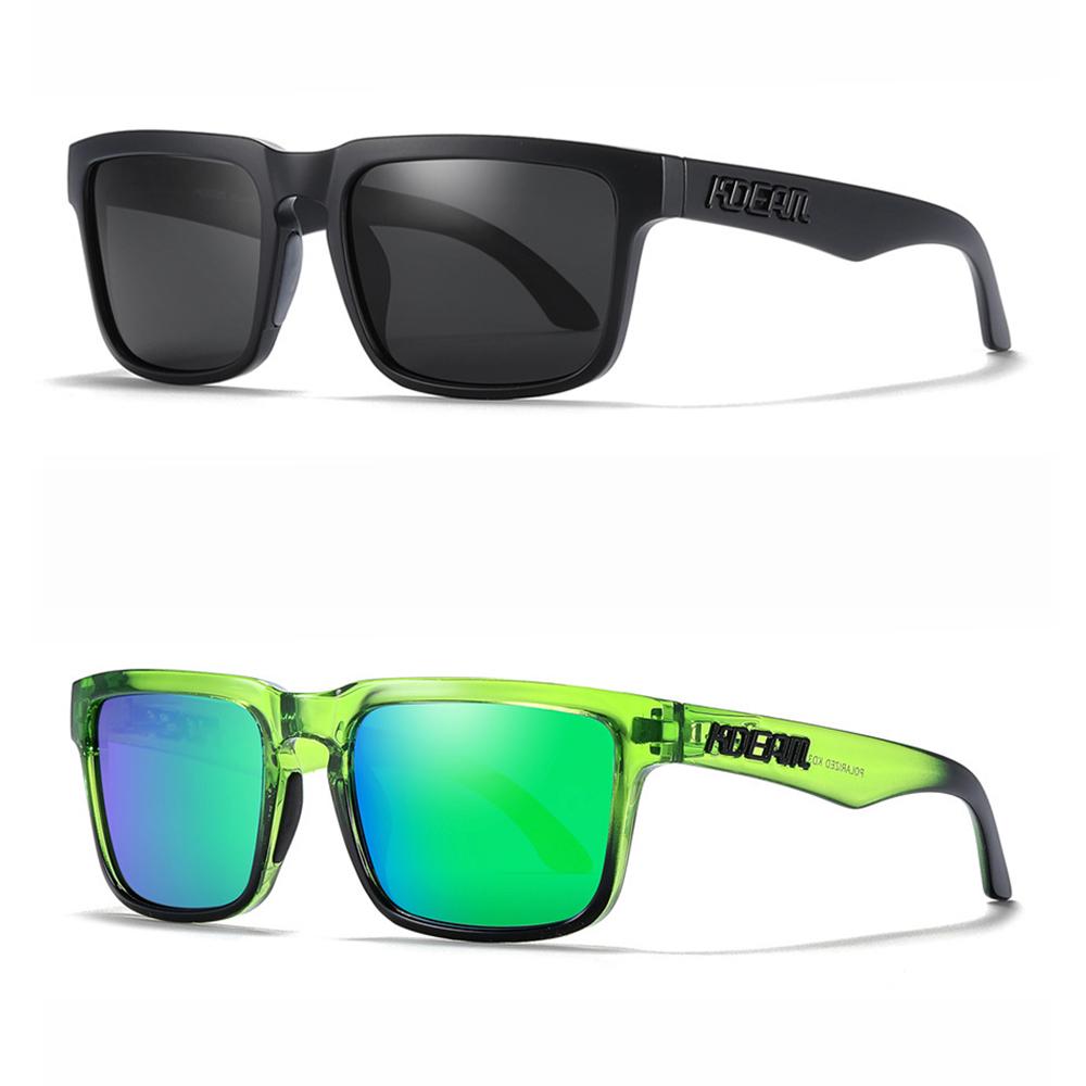 2PCS - KDEAM Brand Original Design Men Square Polarized Sunglasses Fishing Fashion Women Sun Glasses Colorful Eyewear