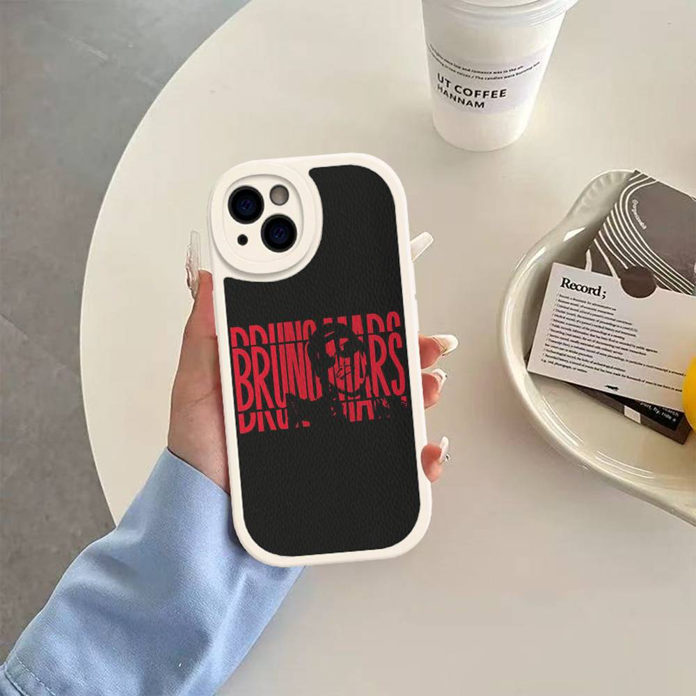 Famous Bruno Mars The Romantic Leather Phone Case For IPhone 15 14 13 Pro Max 12 11 16 Plus Phone Cover
