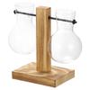 Uxcell Hydroponic Plant Vases Propagation Vases for Plants Hanging Flower Pots with Wooden Stand Tabletop Vase Home Decoration