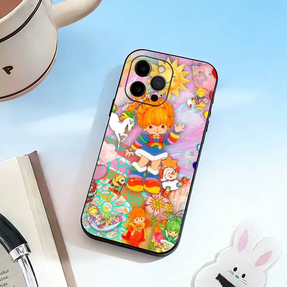 Color Kids Rainbow Brite Phone Case For iPhone 17,16,15,14,13,12,11 Plus,Pro Max,XS,Soft Silicone Black Cover