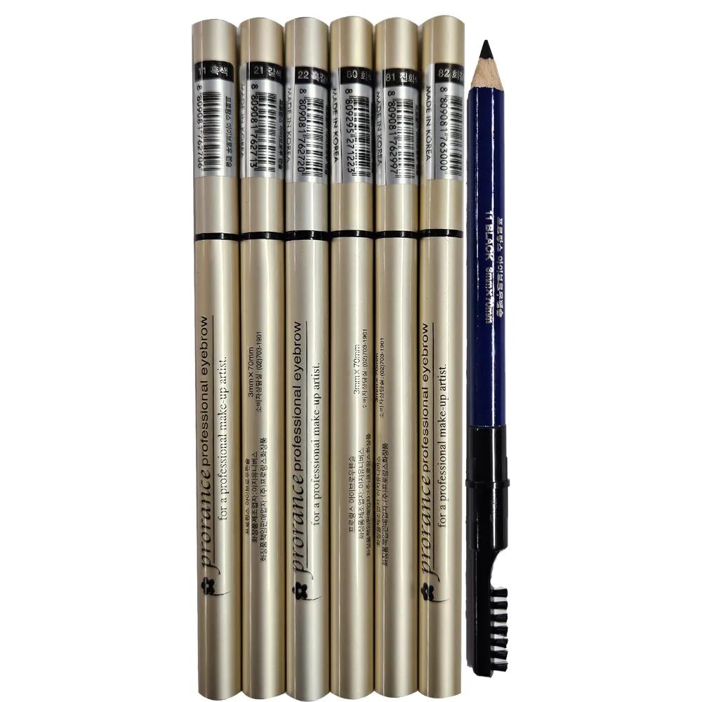 Prorance Professional Eyebrow Pencil, Wood Eyebrow Pencil, Brush Pencil, Choose 1 of 6 Colors No. 80 Gray