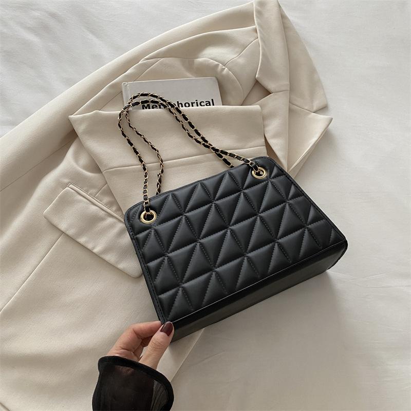 Rhombus chain bag women's 2025 new trendy fashion versatile niche ins shoulder messenger bag small square bag