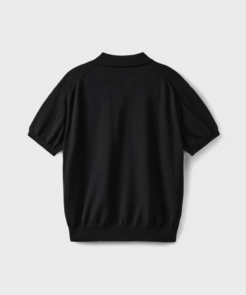 Beulaendideu Solid Open Collar Half Knit [Black]