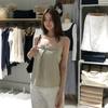 Pure Desire Bow Temperament Khaki Suspender Vest Women's Summer Chic Chic Slim Loose Sleeveless Outer Top