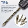 4PCS  Four-Flute Sawtooth Eccentric Drill Bit Set For Concrete Tile Ceramic Wood Drilling Masonry Drill Bit Set Tools