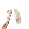 Flat-bottomed silver flip-flops women's shoes outer wear wholesale new summer soft-soled beach sandals