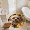 Shih Tzu and Roses Pattern Round rug,Carpet Rug for Living Room Bedroom  Playroom ,Non-slip Floor Mat,Holiday Gifts and Birthday Gifts.