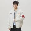 Warrior/Back Pull Embroidered Baseball Collar Cotton Jacket