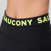 Saucony Logo Letter Print High Waist Fitness Training Shorts Women shorts Black SC1249013A-BK01