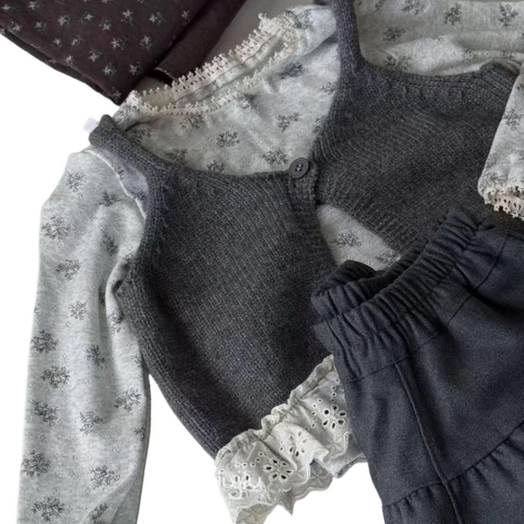 2025 Mädchen Trendiges Mode-Weste-Set im koreanischen Stil - Modisches Kinder-3-teiliges Outfit