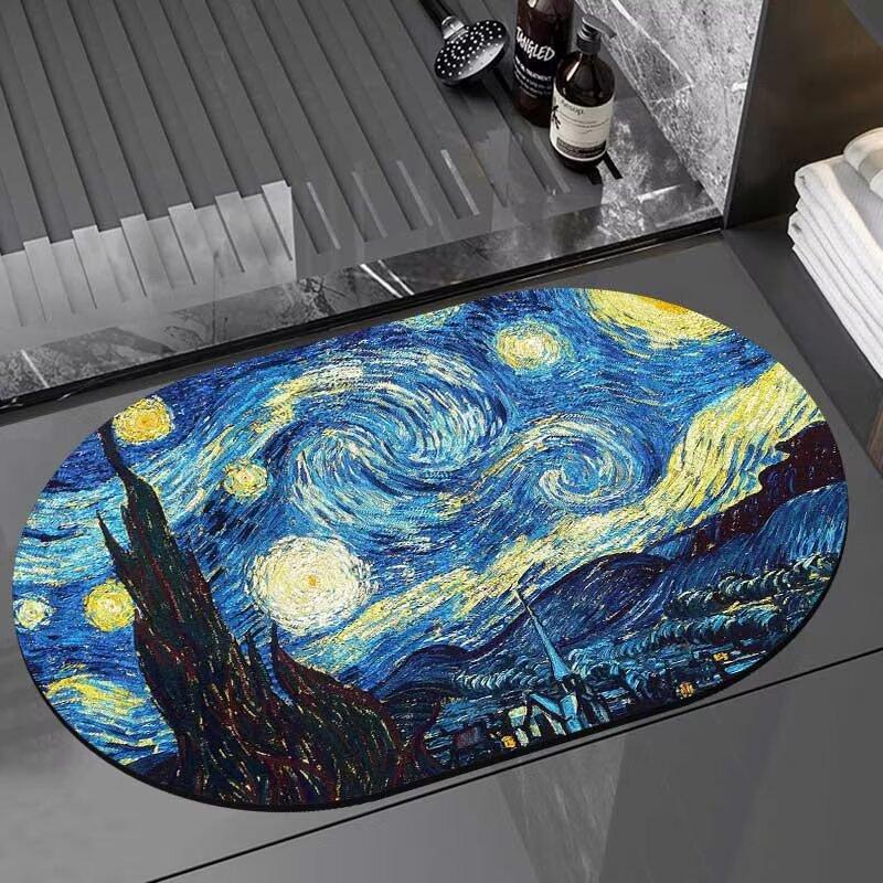 Bathroom special floor mat, diatom mud absorbent quick-drying carpet, household toilet, bathroom door non-slip foot pad