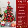 Desktop Non-Shedding Gold & Red Mini Christmas Tree Ornament Set