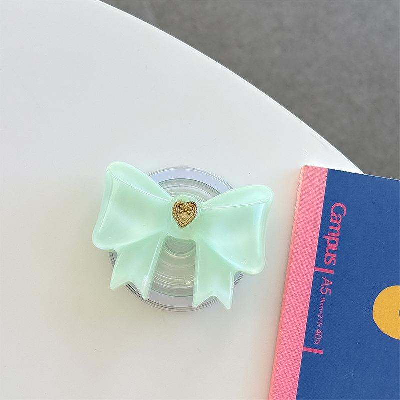 Small Love Three-Dimensional Bow Mobile Phone Airbag Bracket Magnetic Suction Telescopic Folding Desktop Bracket Wind