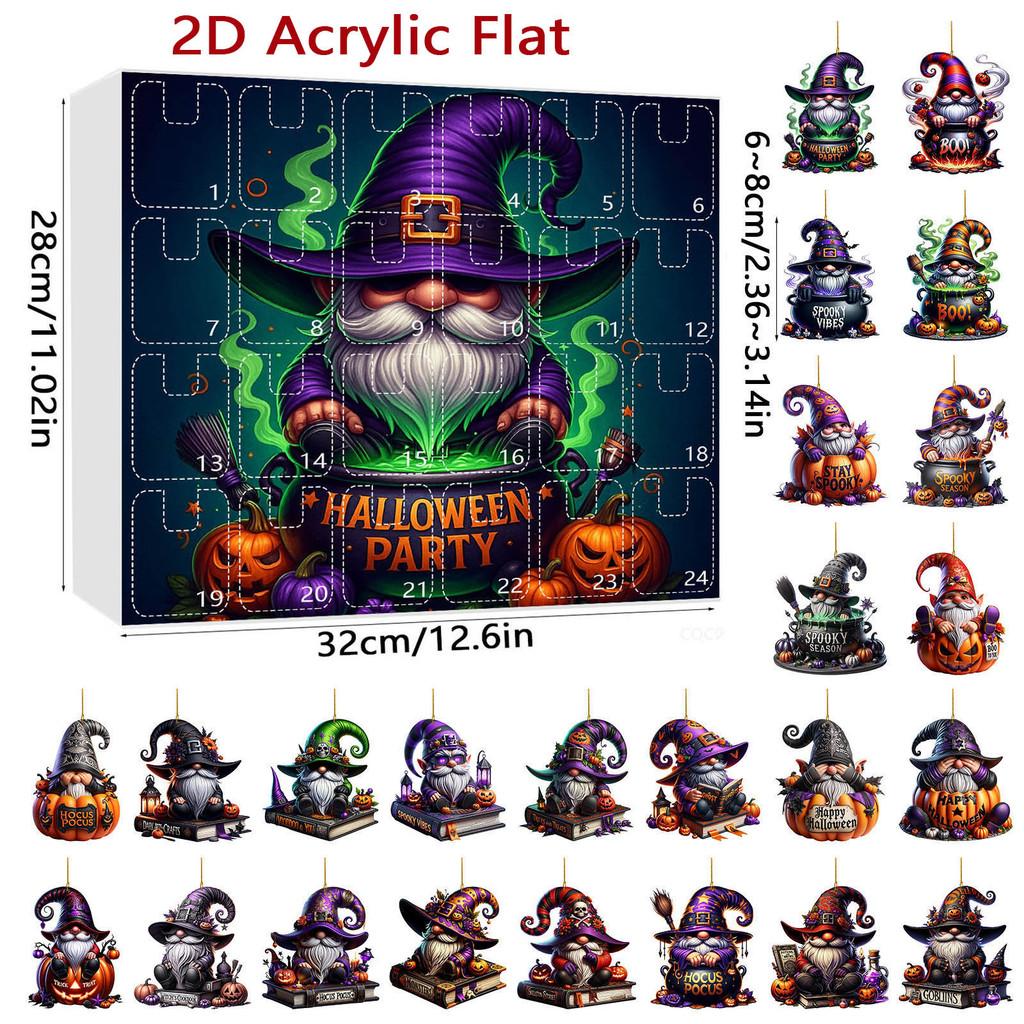 

Halloween Countdown Calendar With Cartoon Ghosts Acrylic Decor For Party Gifts Style 1