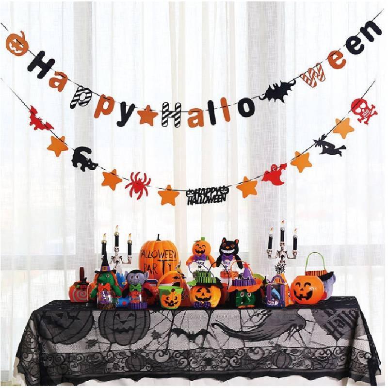 Pendant Flag Halloween Pumpkin Paper Art Party Scenes Layout Pennants Decoration