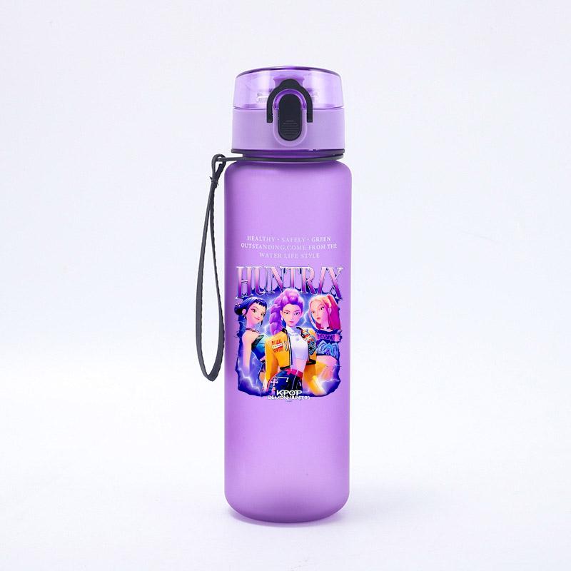 KPop Demons Hunters Large Capacity Sports Water Bottle Motivational Leak Proof Portable Reusable Cups Outdoor Travel Gym Jugs Kid Friendly