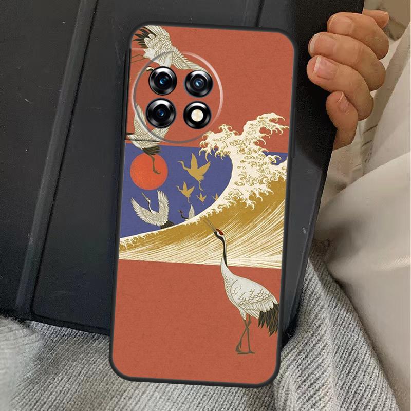 Art Crane Waves Case For OnePlus Nord 5 CE 2 3 4 Lite N20 N30 OnePlus 15 13 12 11 10T 10R 12R 13R 13T Cover