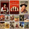 Vintage Cowboys op Paarden Metaal Blikbord Western Cowboys Metalen Posters voor Huis Bars Werkplaats Club Cafe Wanddecoratie