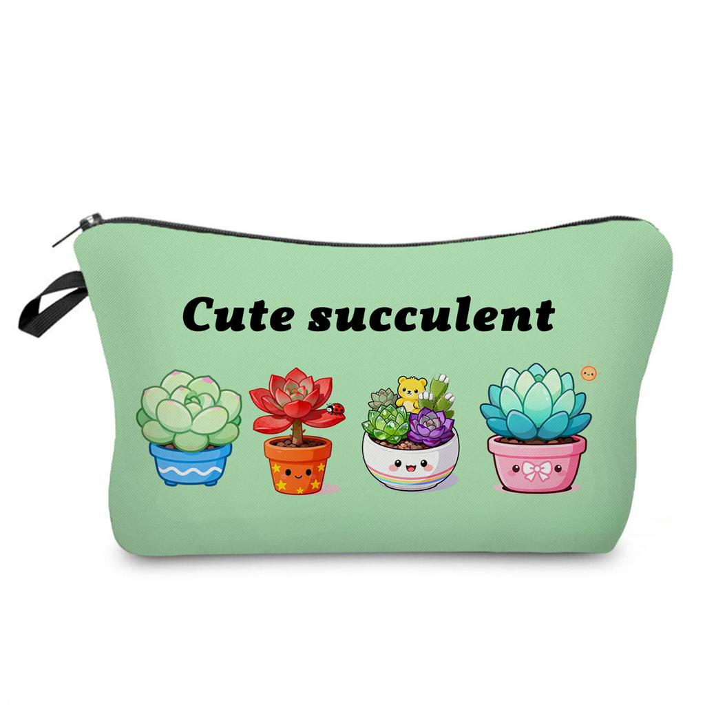 Women Cactus Print Cosmetic Bag Toiletries Organize Travel Storage Case 6880