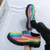 Fashion Classic Derby Shoes Colorful PU Men Thick soled Breathable Fashion Leather Shoes Men Business Office Travel Shoes Size 38-46