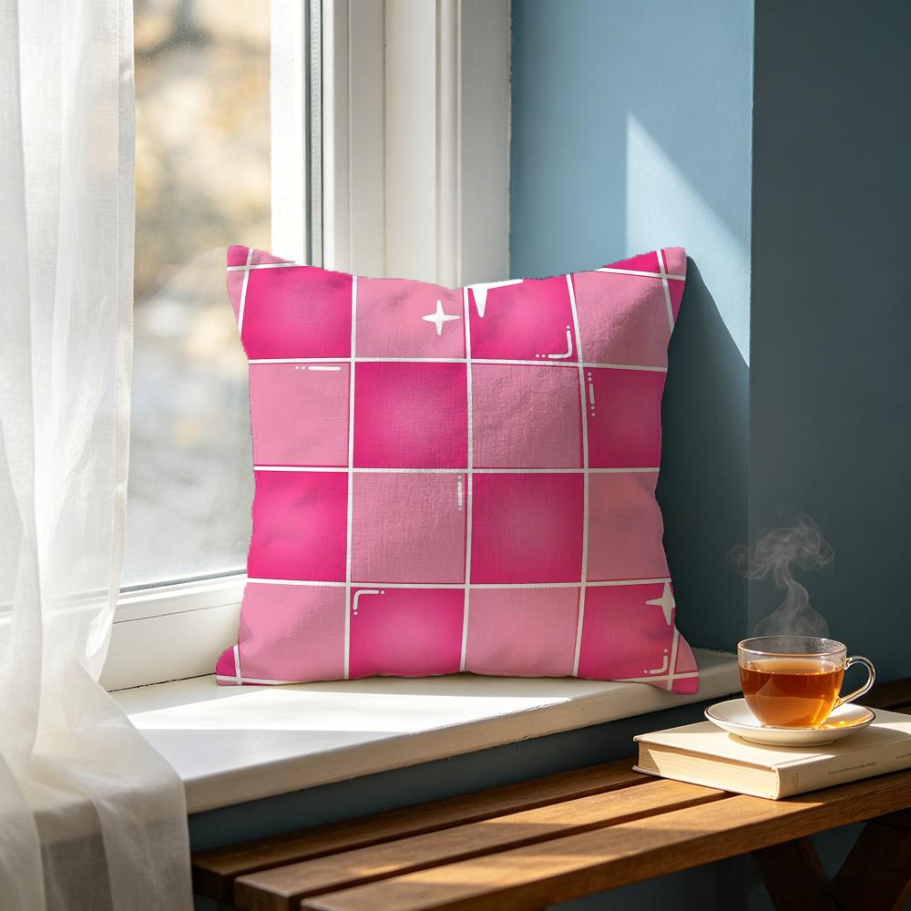 Art S Sternen-Schachbrettmuster Kissenbezug Kissenbezug Set Stk x x x Kissenbezug Dekorativ Sofa Heimdeko