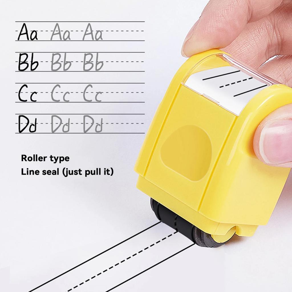 Roller Line Stamp for Kids & Teachers English Handwriting Practice Tool, Reusable Alphabet Guide Educational Stationery Supplies