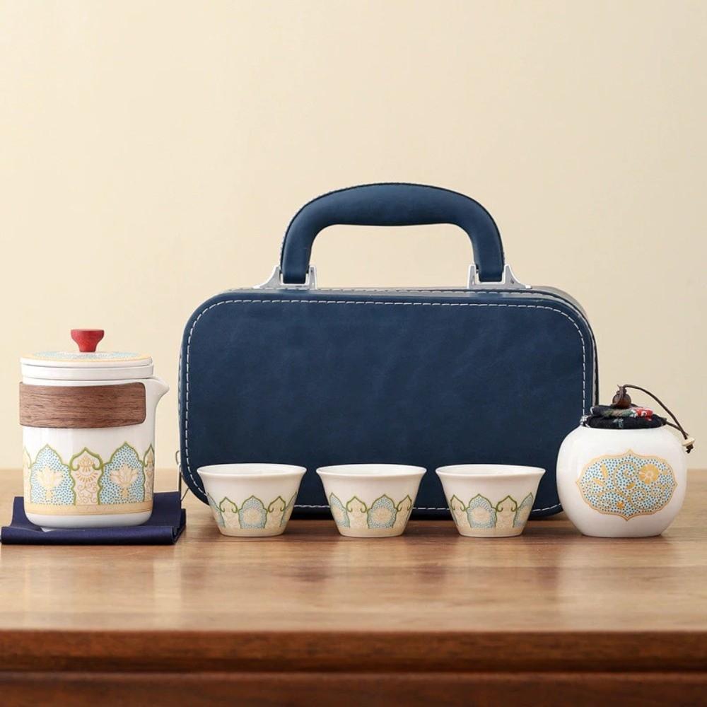 With Proctive Box Tea Gift Set with Canister Porcelain Teaware Travel Tea Set  Business Gift