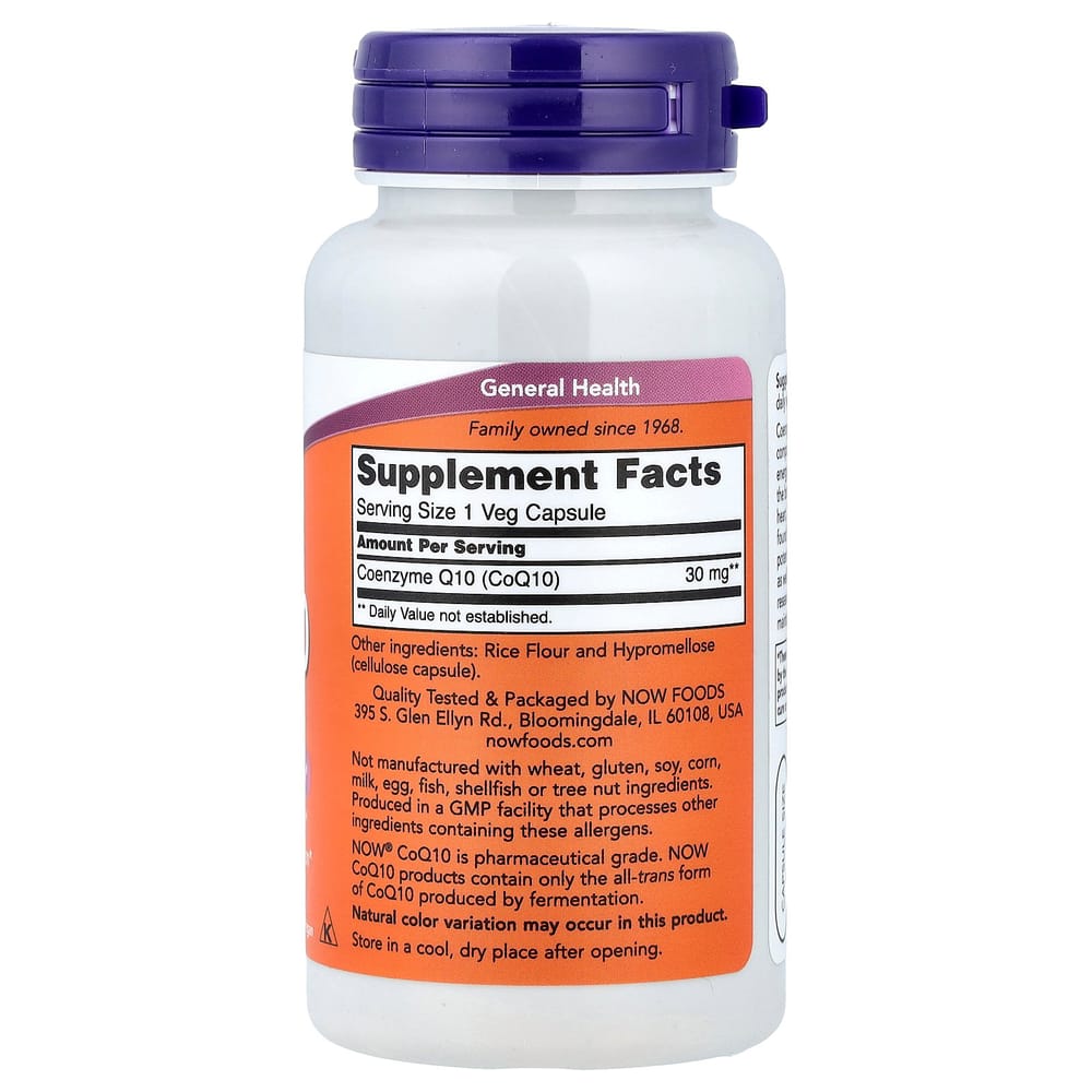 Now Foods CoQ10 30mg Veg Capsules, 60 Count