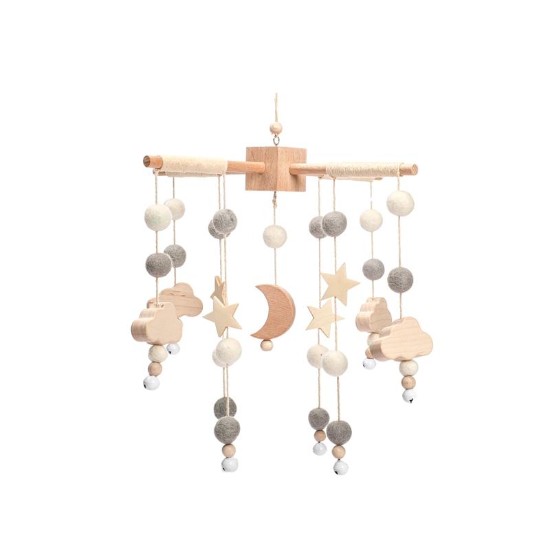 Baby Wooden Crib Mobile Bed Bell Hanging Rattle Toy Newborn Music Box Bed Bell Hanging Toys Holder Bracket Infant Crib Baby Gift