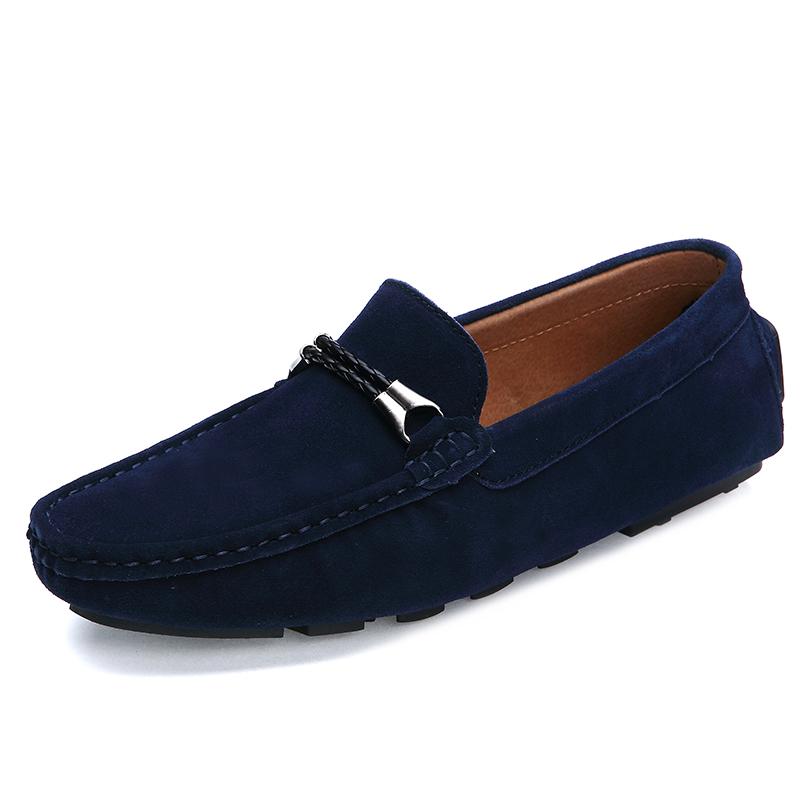 Spring and autumn handmade leather men's casual sports shoes soft loafers fashion breathable men's flat shoes non-slip