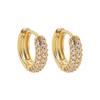 Fashion CZ Zircon Round Huggie Hoop Earrings for Women Geometric U Shape Ear Buckle Hoops Gold Plated Stainless Steel Jewelry